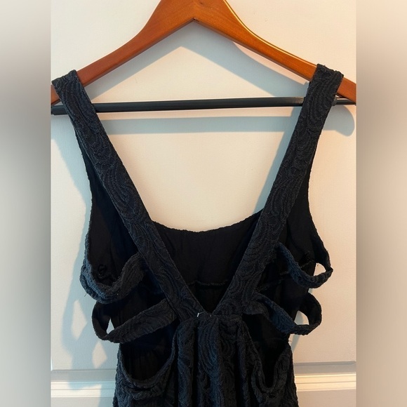 Free People Turn Back Time Black Lace Dress Size 6 - Picture 6 of 15